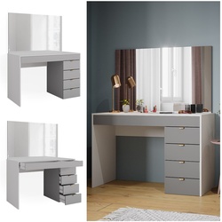 Vicco Schminktisch Elise Weiß Grau 115 x 76 cm modern Frisiertisch Schubladen Spiegel