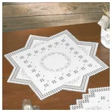 Permin Hardanger Tischdecke Stickpackung Hardanger Kranz Zählmuster, Multifarbig