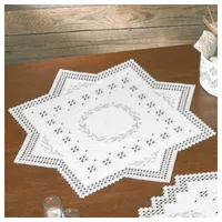 Permin Hardanger Tischdecke Stickpackung Hardanger Kranz Zählmuster, Multifarbig