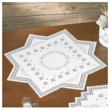 Permin Hardanger Tischdecke Stickpackung Hardanger Kranz Zählmuster, Multifarbig