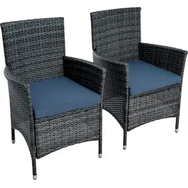 Estexo Polyrattan Sitzgruppe Gartenmöbel Set für 8 Personen Rattan Gartenset Anthrazit