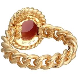 ELLI PREMIUM Fingerring Solitär Edelstein Klassik 925 Silber orange 58
