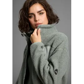 POLARINO Fleecejacke Grau/Grün 48/50