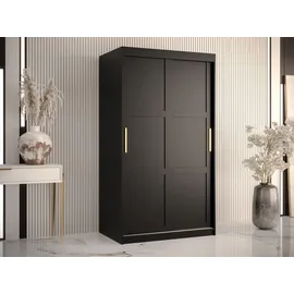 Mirjan24 Schwebetürenschrank Riflo Ramiro 100 x 200 x 62 cm Schwarz/Gold