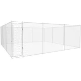 vidaXL Outdoor-Hundezwinger 570 x 570 x 185 cm Stahl Silber