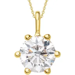 Ketten-Anhänger VIVANCE "0.5 ct Diamant Brillant Anhänger aus 585 Gelbgold", gold, Schmuckanhänger, Damen, 0.5 ct, Gelbgold 585-Diamanten, Gelbgold 585, Diamanten, Damen Gold Schmuck