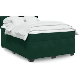 vidaXL Boxspringbett 140 x 200 cm Dunkelgrün