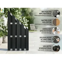 prestige home living outdoor WPC-Sichtschutzzaun 1 x Schrägelelement Schwarz