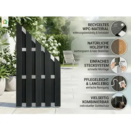 prestige home living outdoor WPC-Sichtschutzzaun 1 x Schrägelelement Schwarz
