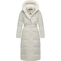 Navahoo Damen Steppmantel Lang Stepp Winterjacke gefüttert Anorak Parka mit Gürtel & Kapuze Eisblick