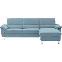 CALIZZA INTERIORS Ecksofa »Onyx L-Form«, Recamiere links oder rechts, wahlweise mit Bettfunktion, Breite 270 cm blau