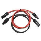 Smartec Verlängerungskabel Solar beidseitig Solarkabel Solarstecker schwarz/rot 4mm2 inkl. Solarstecker für Solarmodule Photovoltaik hohe Flexibilität UV-beständig (2 x 1m 4mm2)