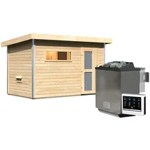 Karibu Skrollan 1 inkl. 9 kW Bio-Kombiofen + ext. Steuerung