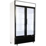 CombiSteel Flaschenkühlschrank mit 2 Glastüren Getränkekühlschrank Kühlschrank Gastro 632 L +2/10°C 1120x610x1965 mm Schwarz