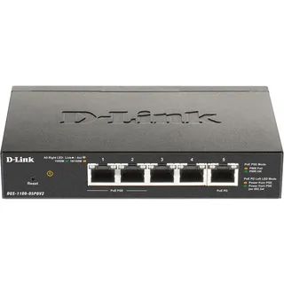 D-Link DGS-1100-05PDV2 5-Port Gigabit Smart Switch