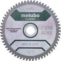 METABO Multi Cut Classic Kreissägeblatt 216x2.4x30mm 60Z, 1er-Pack (628066000)