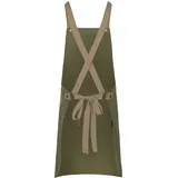 KARLOWSKY Kochschürze, Latzschürze Urban-Look mit Kreuzbändern und Tasche (One Size)