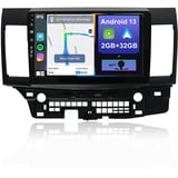 YUNTX Android 13 Autoradio kompatibel mit Mitsubishi Lancer (2010–2017) – 2 Din GPS – Rückfahrkamera KOSTENLOS-DAB/Lenkradsteuerung/Bluetooth/4G/WiFi/Bluetooth/Mirrorlink/Carplay