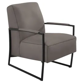 K+W Komfort & Wohnen Cocktailsessel K+W KOMFORT & WOHNEN, braun (sattel), B:62cm H:77cm T:83cm, Sessel, Cocktailsessel, mit bezogenen Armlehnen, Gestell in Metall schwarz Struktur