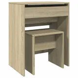 vidaXL Schminktisch mit Hocker Sonoma-Eiche 60x40x113,5 cm