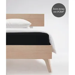 Spannbettlaken FLEURESSE "Comfort", schwarz, B:200cm L:200-220cm, Jersey-Elasthan, Obermaterial: 96% Baumwolle, 4% Elasthan (LYCRA), Laken, Spannbettlaken, langlebig & bügelfrei,Perfekte Passform durch POWER-STRETCH