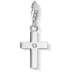 Charm Anhänger Kreuz mit Stein - 925 Sterlingsilber