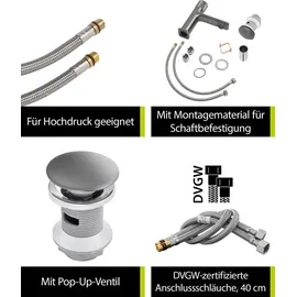 SANITOP-WINGENROTH Lauri Waschtischarmatur Dunkelgrau