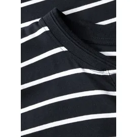 STREET ONE Gestreiftes Henleyshirt - blau
