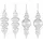 Loberon Weihnachtsschmuck 4er Set Diorise, Mundgeblasen, Klassisches Design, Filigran, Weihnachten, Christbaumschmuck, Glas, Organza, klar