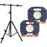 WS24 2x Akku LED-Baustrahler 2.500 Lumen (COB) 25 W inkl. Stativ