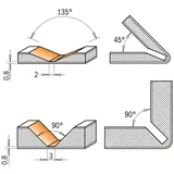 CMT V-Nutfräser 90° S=8 D=18x7,4x60