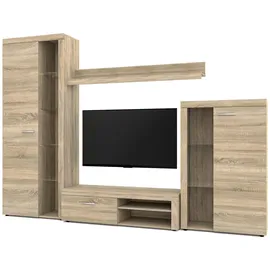 ax living Wohnwand, Sonoma Eiche Wohnzimmerschrank 270 cm,