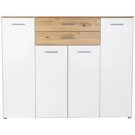 Home Affaire Highboard Prato 156 x 123 x 39 cm Beige / Weiß
