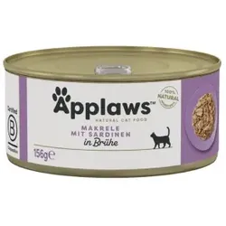 Applaws Nassfutter Katze Adult in Brühe Makrele mit Sardine 24x156 g