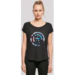 T-Shirt F4NT4STIC "Marvel Superhelden Avengers Captain America", Damen, Gr. S, schwarz, Obermaterial: 100% Baumwolle, casual, regular fit, Rundhals, Kurzarm ohne Bündchen, Shirts, Print