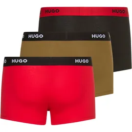 Hugo Trunk Boxershorts Schwarz/Rot XXL 3er Pack