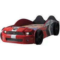 Xlmoebel Autobett Kinder Rennauto Holzbett mit Matratze und Bettgestell für das (AUTOBETT), Hergestellt in Europa rot