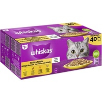 Whiskas Mega Pack 1+ Geflügel Auswahl in Gelee 40