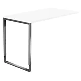 Kerkmann Anbautisch höhenverstellbar Yukon weiß, silber rechteckig 100,0 x 60,0 x 68,0 - 82,0 cm