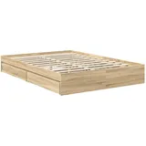 vidaXL Aufbewahrungsbett Sonoma-Eiche 140 x 200 cm Holzwerkstoff