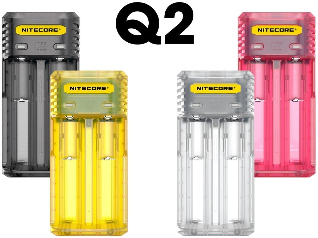 Nitecore Q2 - Schnelladegerät für Li-Ion Akkus, 2 Schachtlader - 4 Farben zur Auswahl