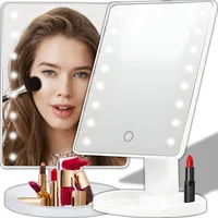 Retoo Drehbar Kosmetikspiegel LED mit Beleuchtung, Makeup Spiegel, Schminkspiegel