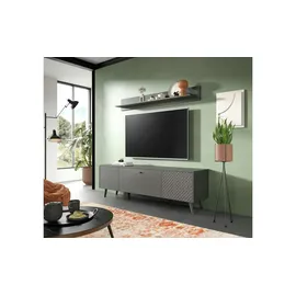 xonox.home Linea Lowboard 185x55 cm Grau Matt MDF/Spanplatte/Melamin/Holzwerkstoff