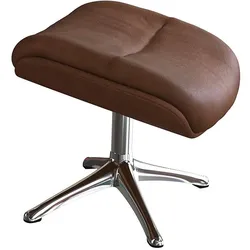 Fußhocker FLEXLUX "Haze, Fußstütze", braun (chesnut braun), B:44cm H:39cm T:49cm, 100% Echtleder, Hocker, für Beinauflage zur besseren Entspannung, Fuß Alu