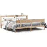 vidaXL Massivholzbett 180 x 200 cm Beige