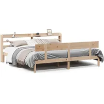 vidaXL Massivholzbett 180 x 200 cm Beige