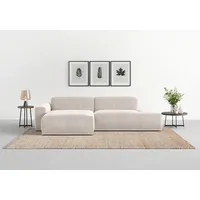 TRENDMANUFAKTUR Ecksofa Braga, aus 2 Teilen, moderner Cord-Stoff, beige