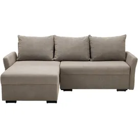ti'me Ecksofa, Grau, Textil, 3-Sitzer, Füllung: Schaumstoff, Ottomane rechts, seitenverkehrt montierbar, L-Form, 223x148 cm, Rücken echt, Wohnzimmer, Sofas - Couches, Wohnlandschaften, Ecksofas