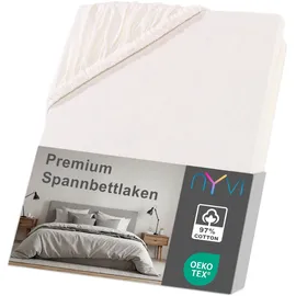 nyvi Spannbettlaken Jersey-Elasthan 180 x 200 - 200 x 220 cm natur