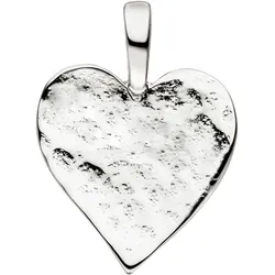 Herz-Anhänger JOBO "Herz", silber (silber 925), Schmuckanhänger, Damen, Silber 925 (Sterlingsilber), 925 Silber gehämmert